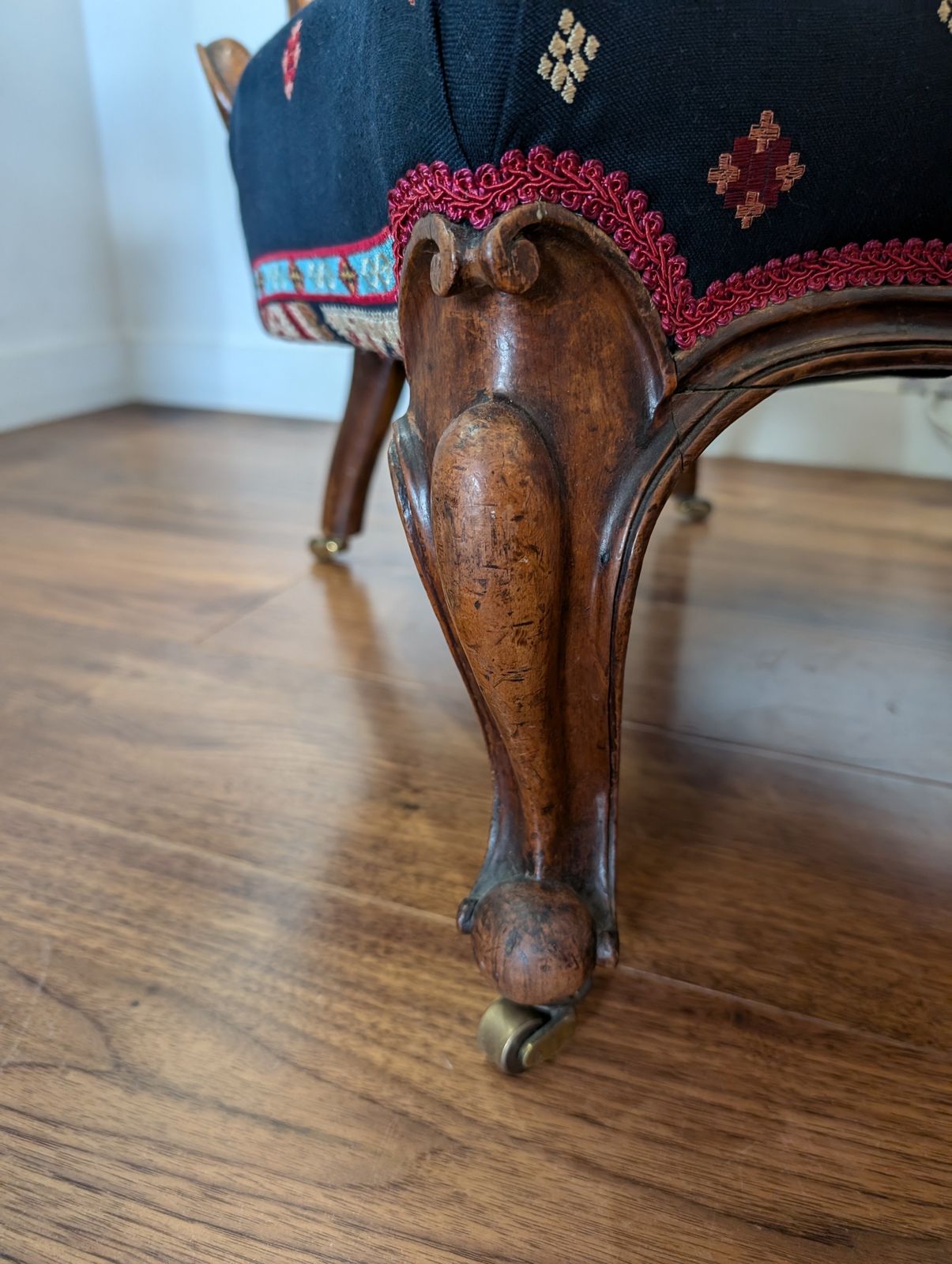 Beautiful Antique Upholstered Nursing Chair photo vinterior