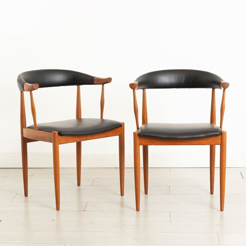 Set Of 8 Midcentury Danish Model Ba113 Dining Chairs In Teak By Johannes Andersen For Brdr C.1965, Newly Reupholstered photo furniture