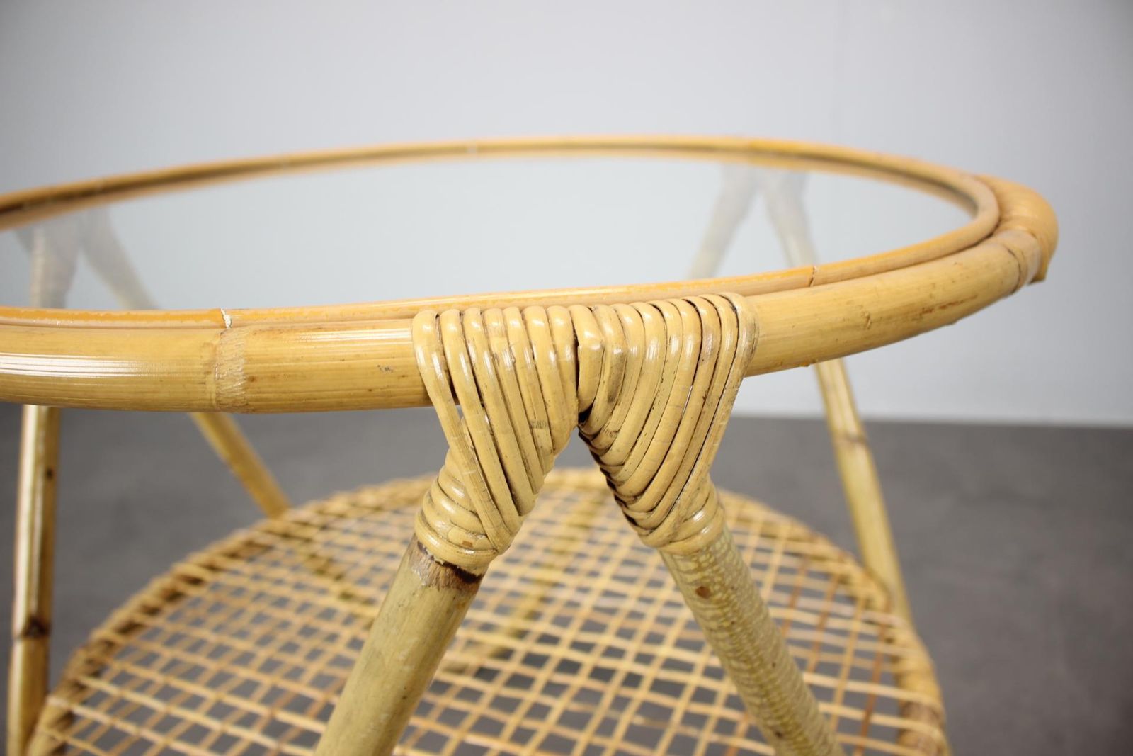 Mid Century Bamboo And Glass Coffee Table By Alan Fuchs, Czechoslovakia, 1960s photo 420.0
