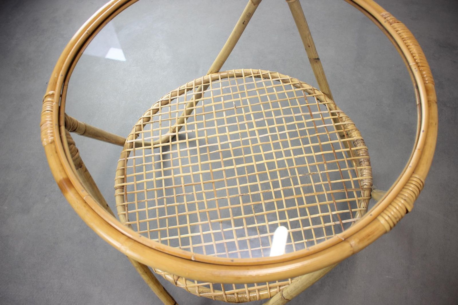 Mid Century Bamboo And Glass Coffee Table By Alan Fuchs, Czechoslovakia, 1960s photo buy