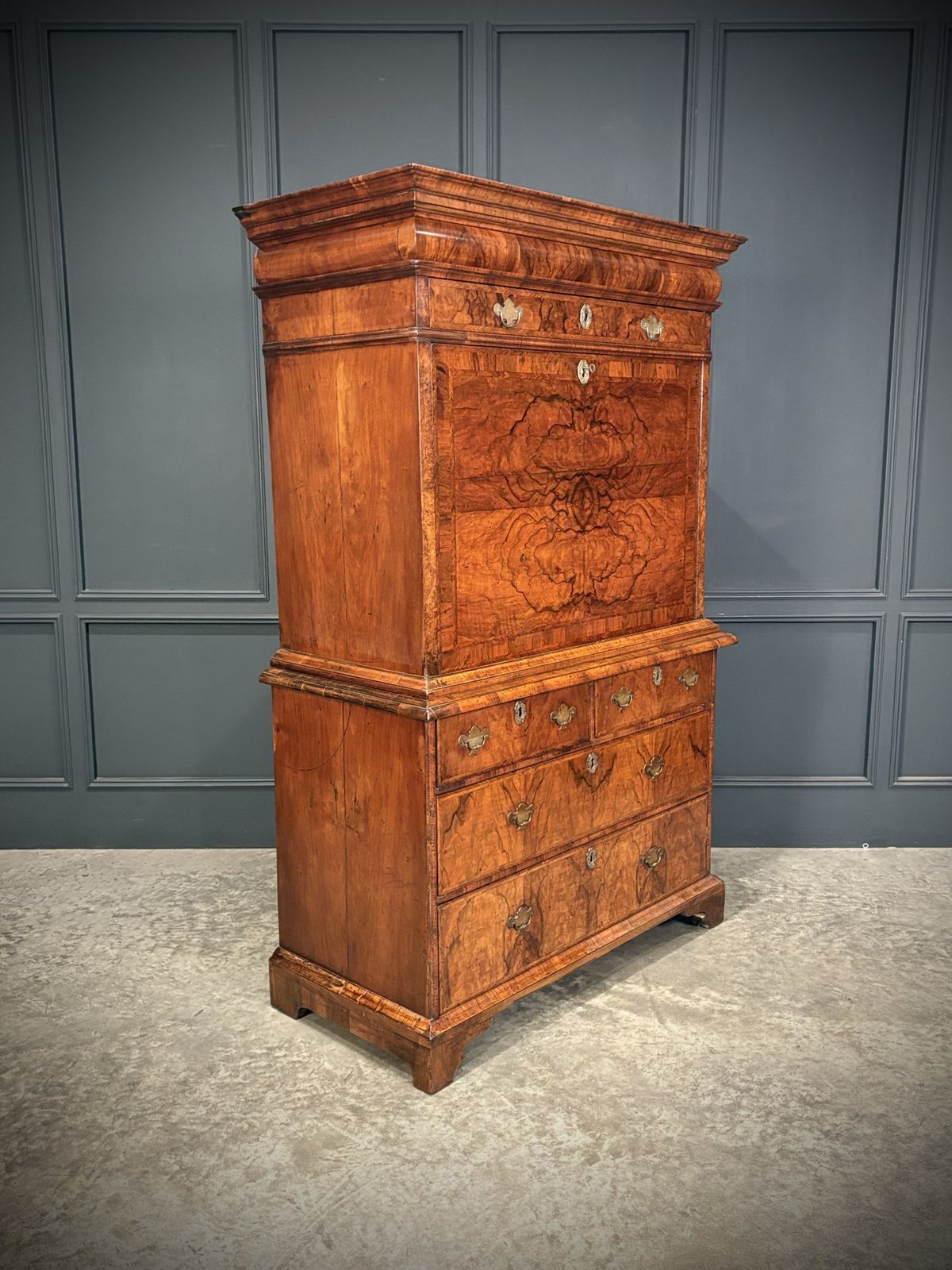 Queen Anne Walnut Secretaire Chest / Escritoire photo furniture
