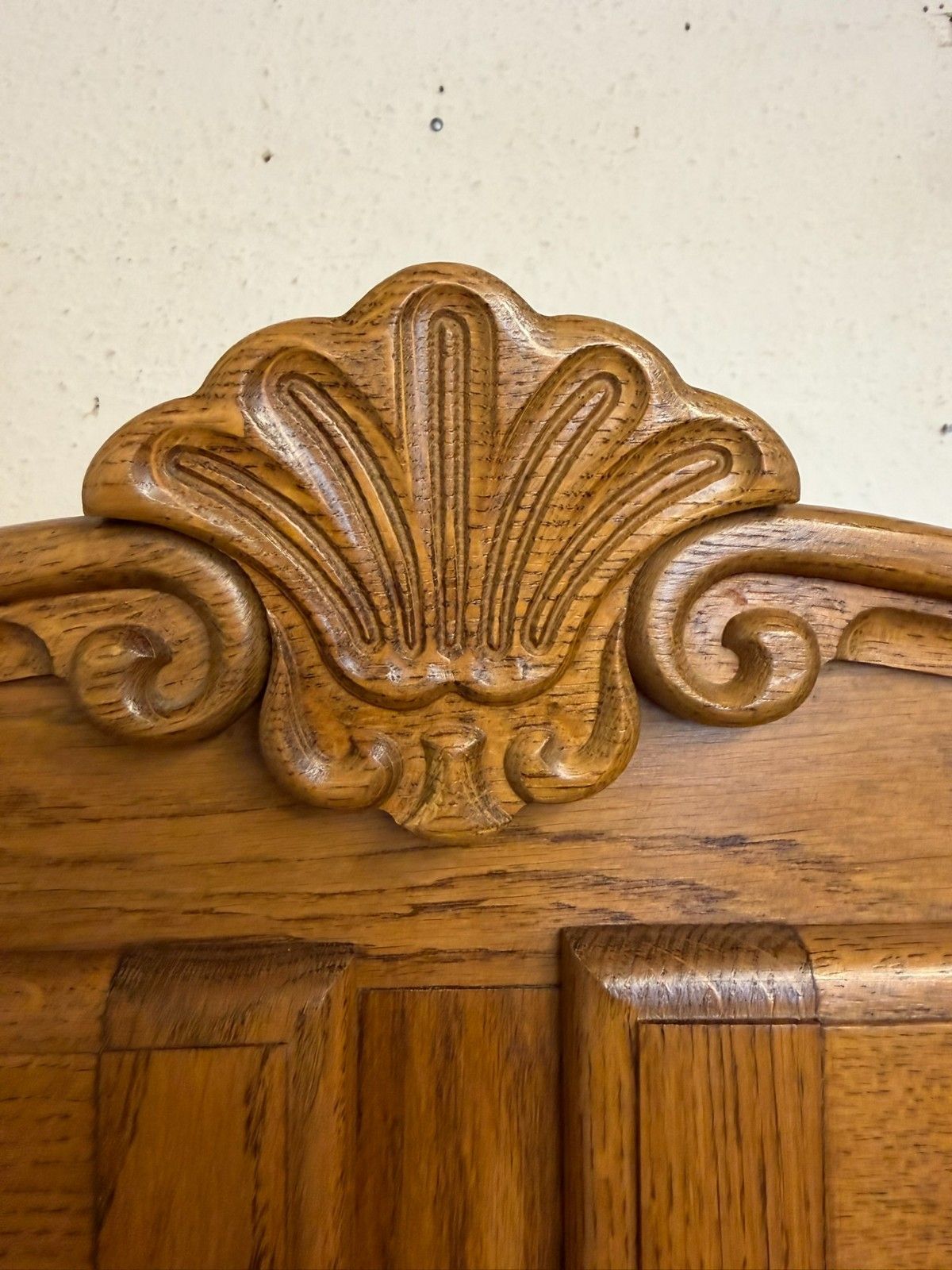 photo furniture French Carved Oak Two Door Bookcase Circa 1950
