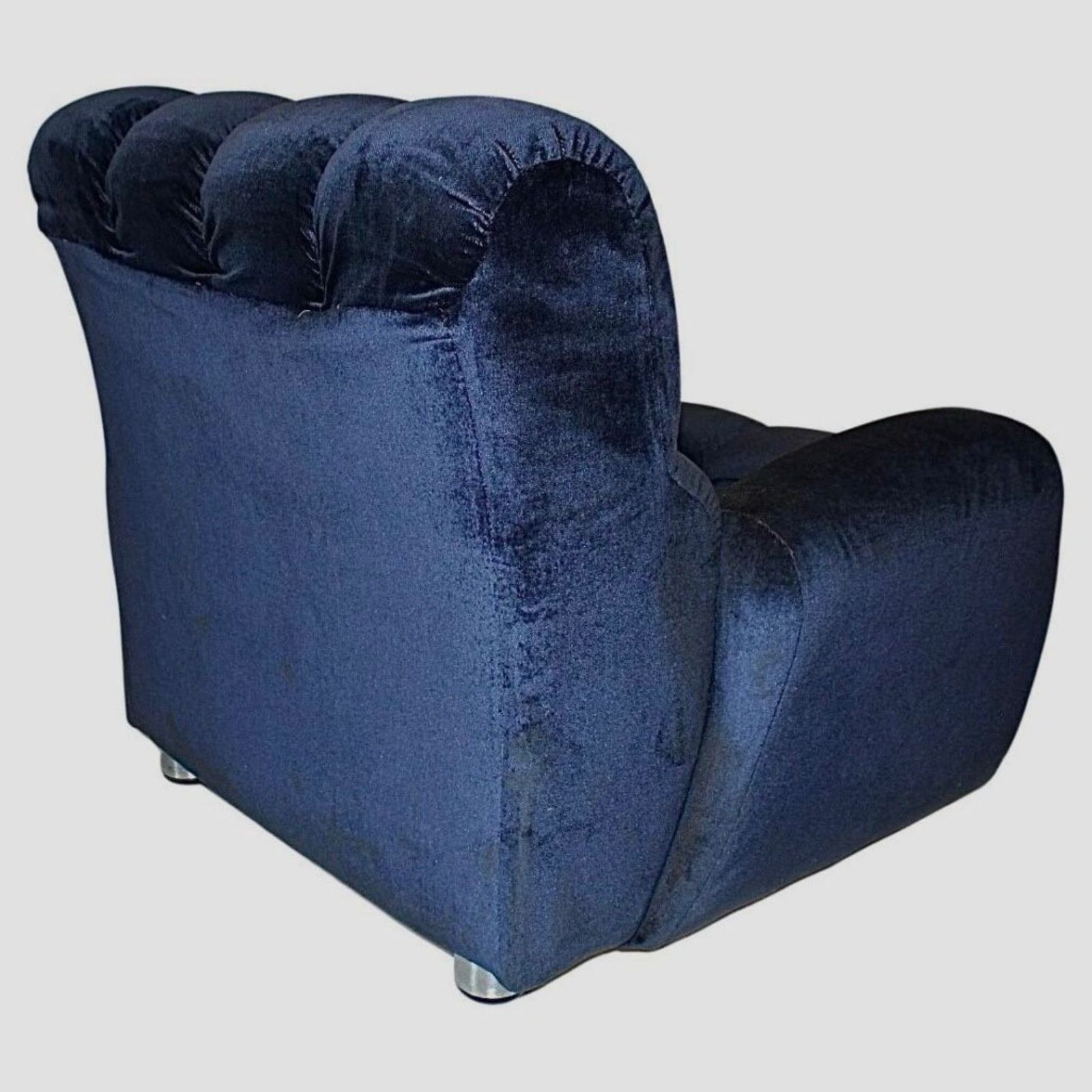 Italiaanse fauteuil met blauw fluweel, jaren 1980, modern design, Italië photo 1750.0