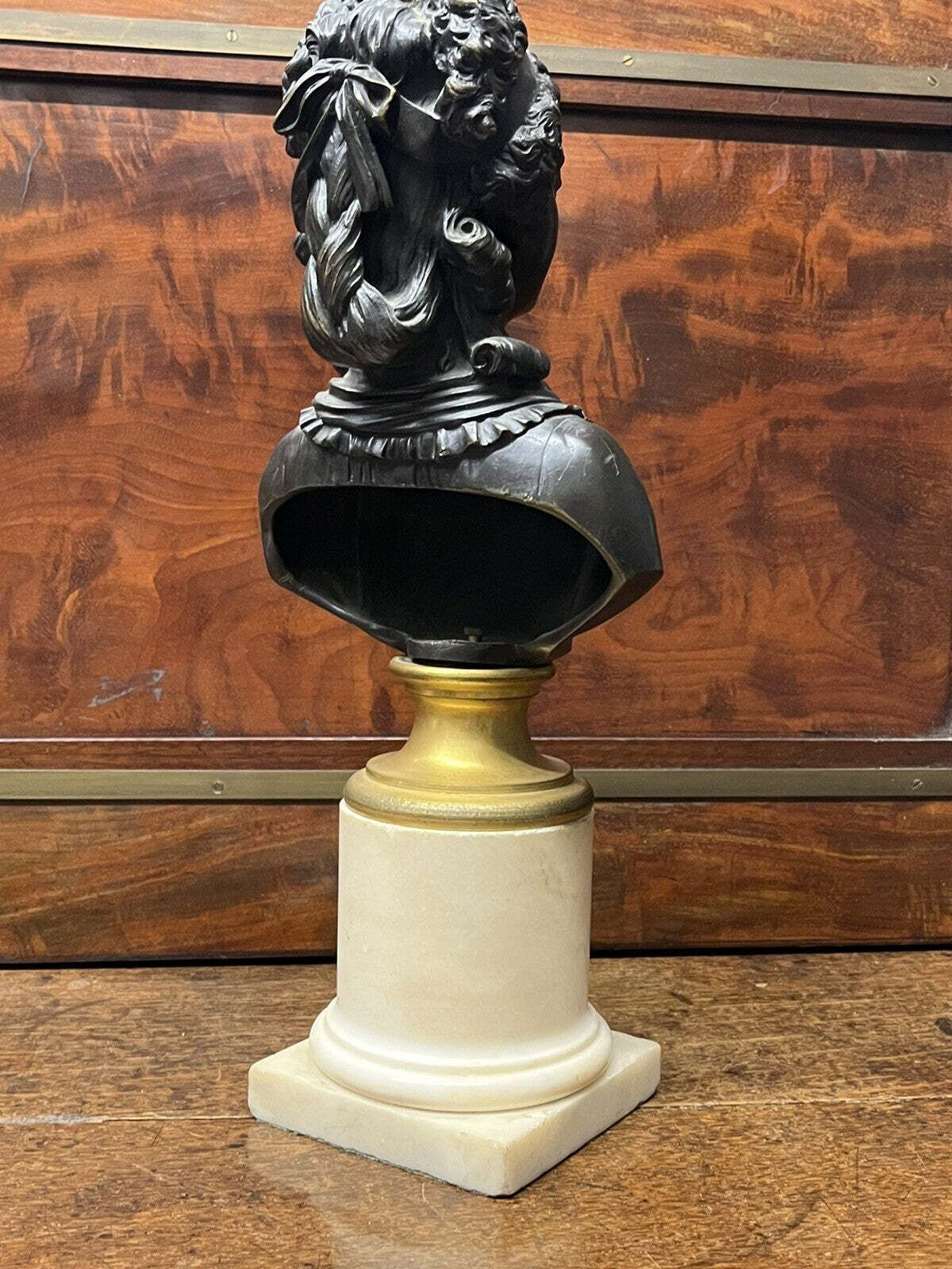 Bronze Bust Of A French Woman On A White Marble Column photo 761.0