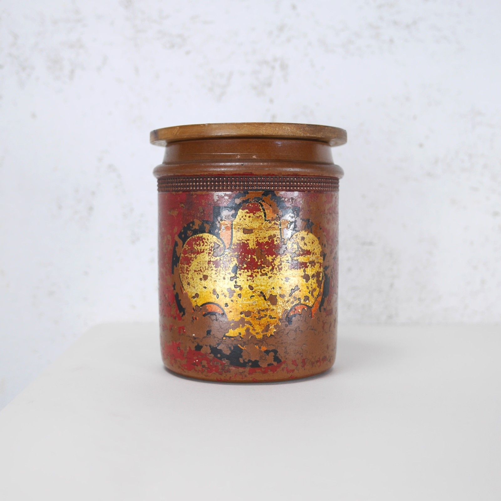 Antique Tobacco Jar Shop Display Salt Glazed Stoneware Pot Vintage #102941