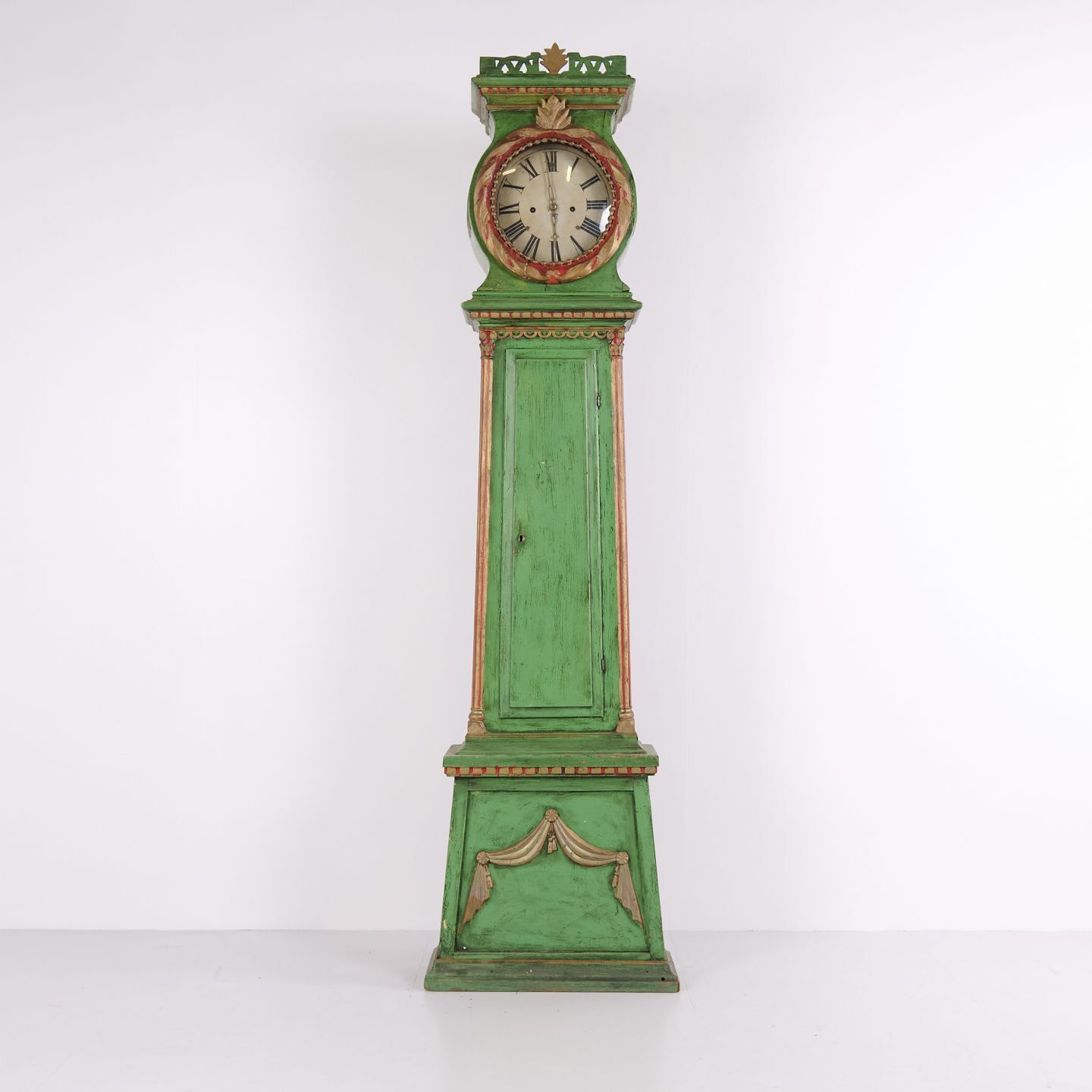 Bornholm Longcase Clock “Frøken” With Original Green Paint From 1790