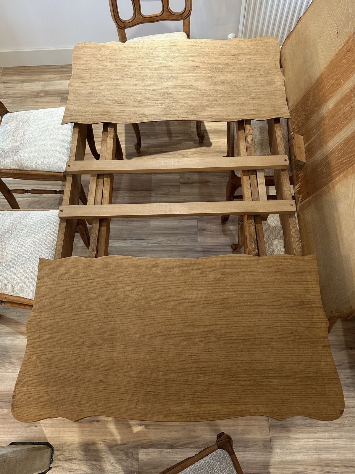 Louis XV Style Parquet Extendable Table And Chairs 20th Century photo 200.0
