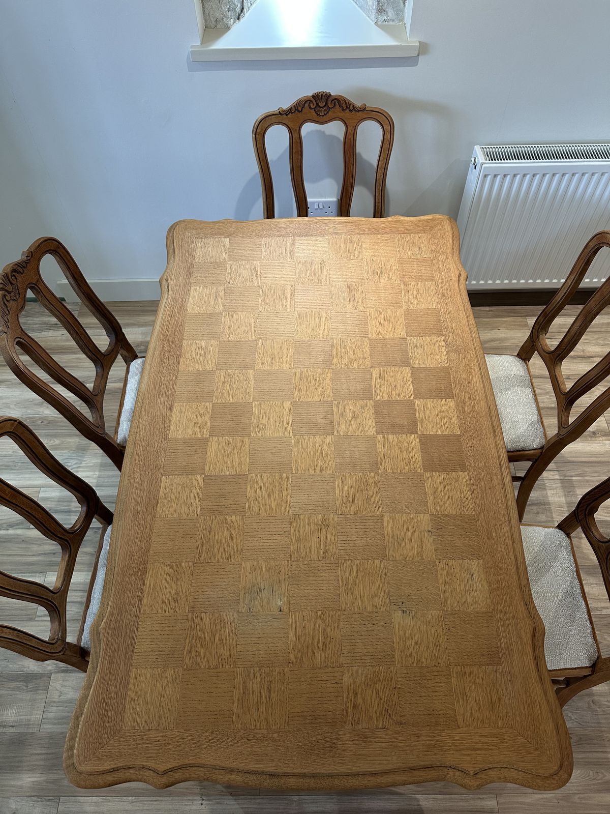 Louis XV Style Parquet Extendable Table And Chairs 20th Century photo Furniture