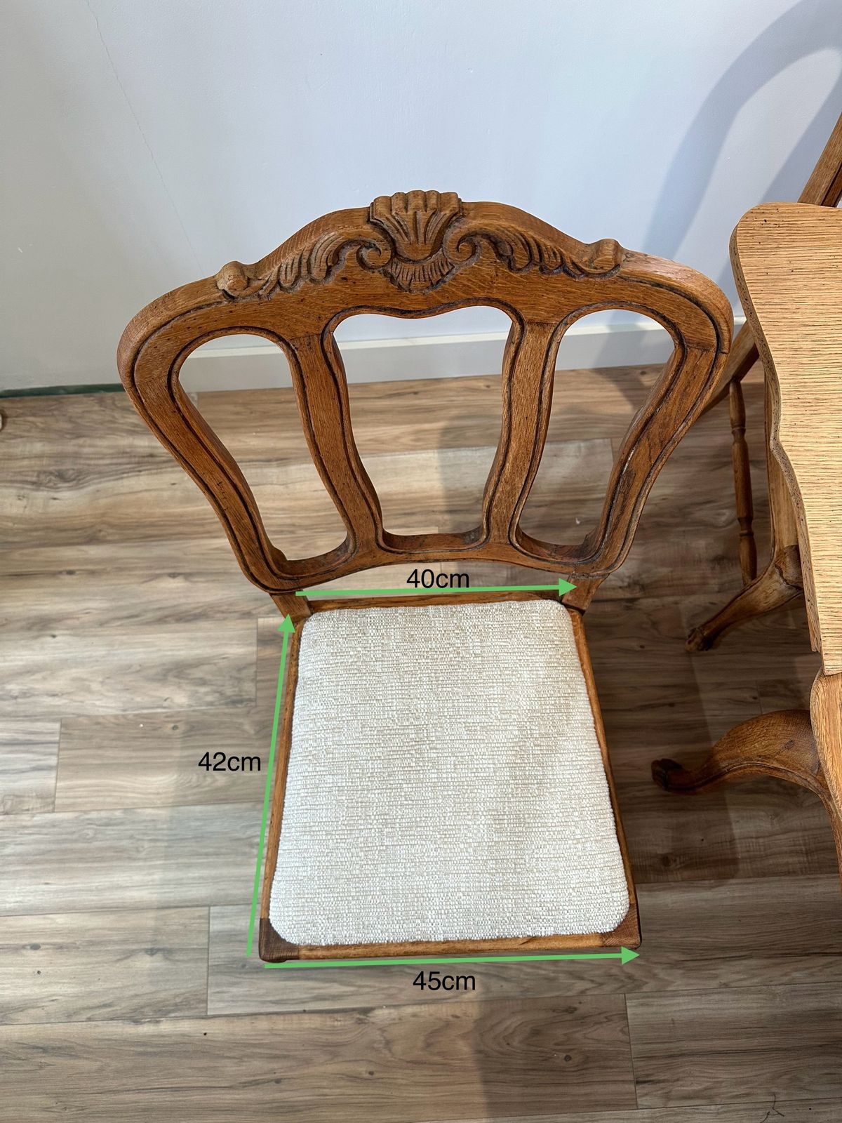 photo furniture Louis XV Style Parquet Extendable Table And Chairs 20th Century