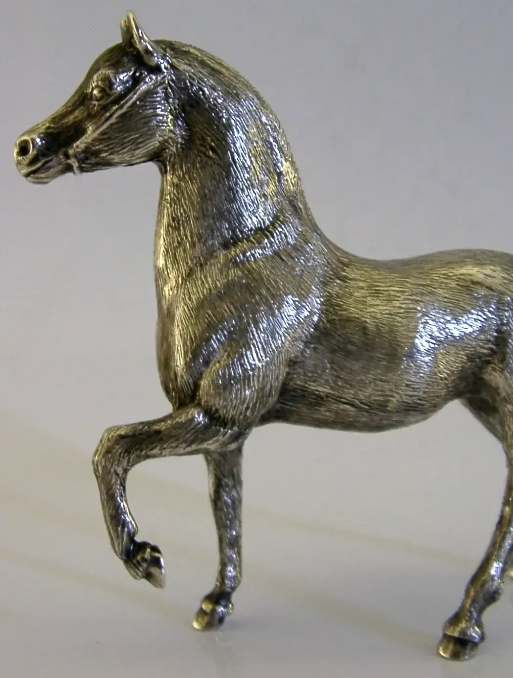 Good Size Rare English Solid Sterling Silver Horse Pony Figure 1972 Riding 180g photo vinterior