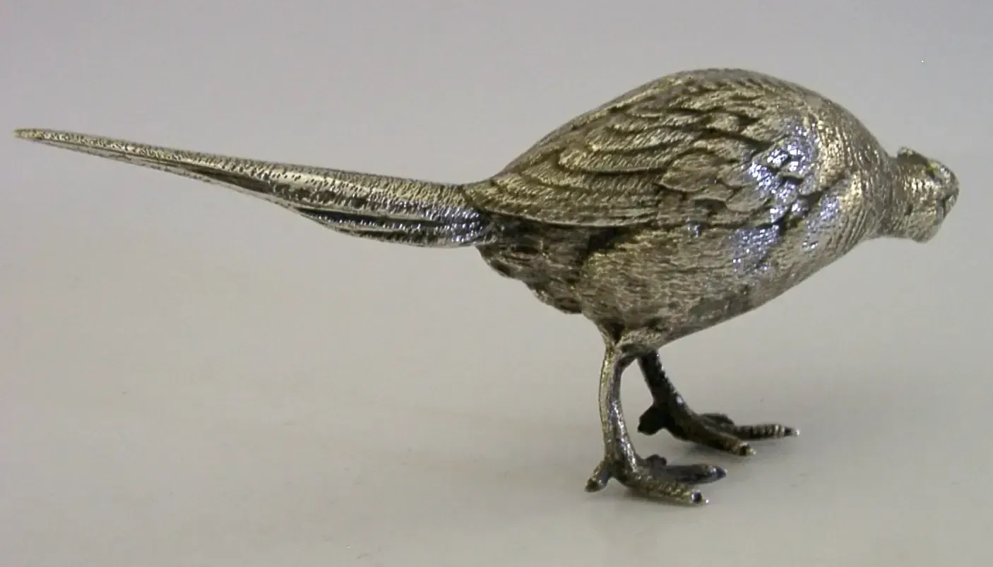 Heavy 262g Sterling Silver Pheasant Bird Figure 1977 Hunting Shooting English photo buy