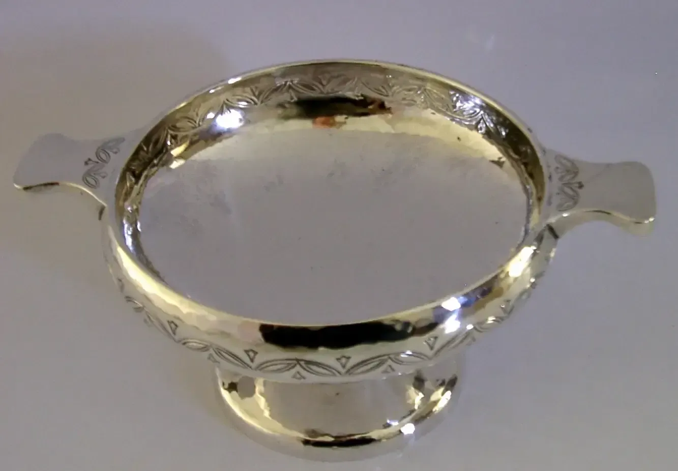 Rare Liberty & Co 228g Sterling Silver Planished Bowl Arts & Crafts English 1936 photo vinterior