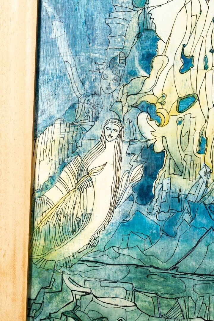 Abstract Organic Painting Depicting Atlantis Paiting   Lvi – 1971 photo for sale