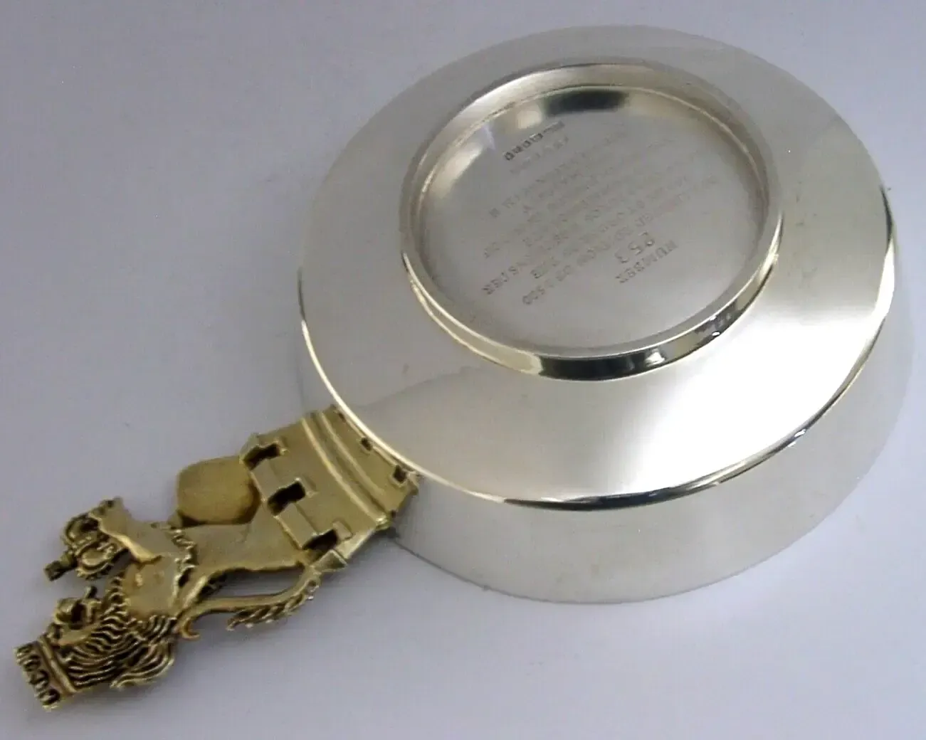 Porringer Aurum en argent sterling anglais, Westminster Abbey, 1977, 263 g photo vinterior