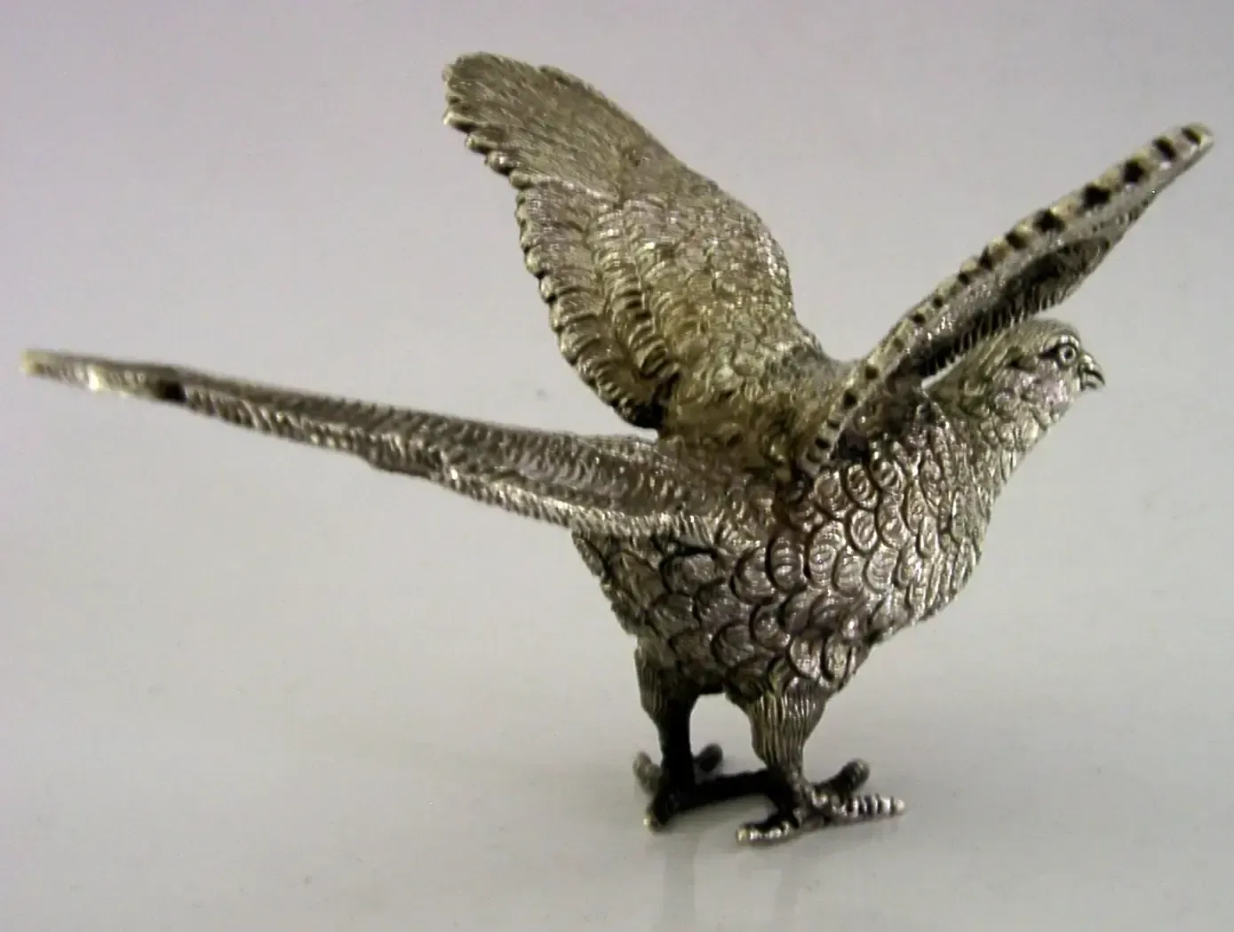 Figurine de faisan en argent sterling 167 g, Sheffield 1998, chasse anglaise photo vinterior