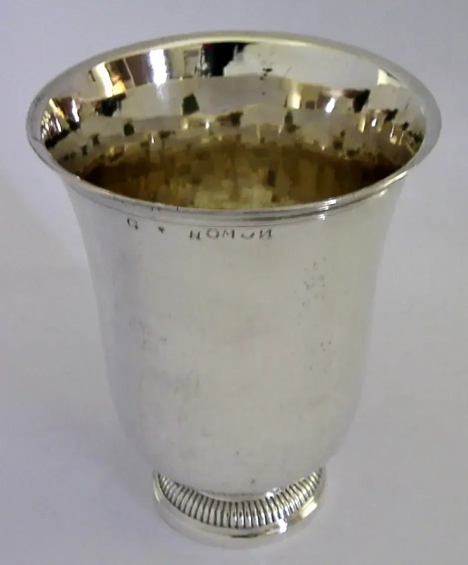 Grote Franse zilveren beker, voor de Revolutie, ca. 1760, antiek, 160g, 18e eeuw