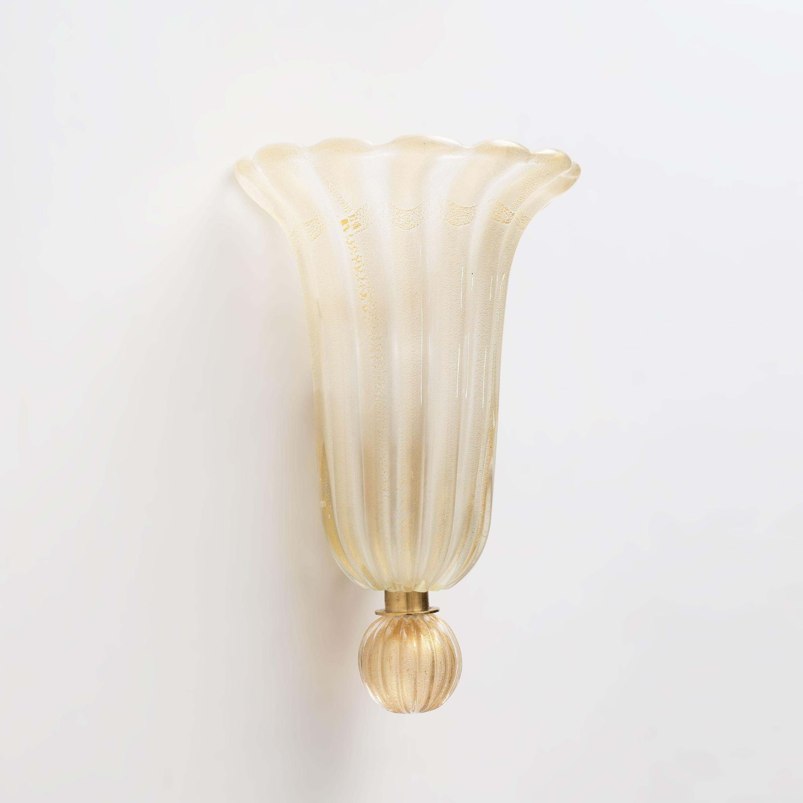 Paar Murano glazen wandlampen met goudstofinsluitsels photo 4336.0