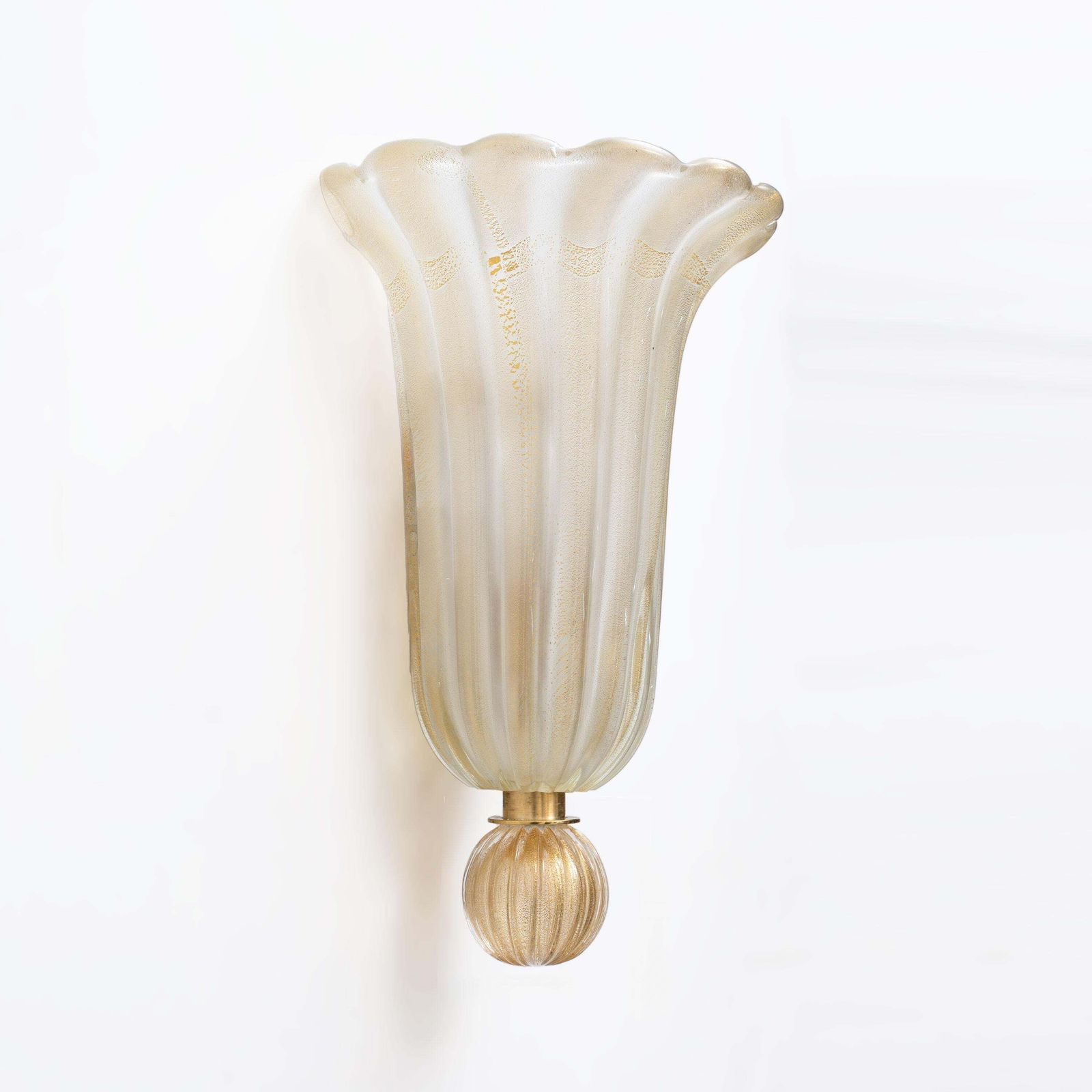 photo furniture Paar Murano glazen wandlampen met goudstofinsluitsels