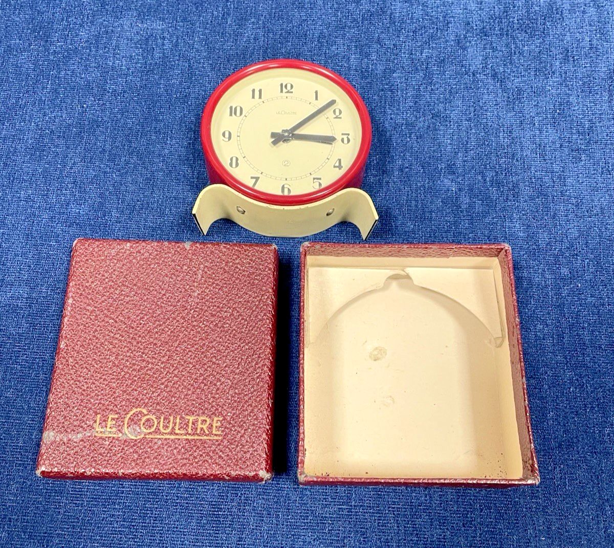 Art Deco 1920s Le Coultre Travel Alarm Clock With Original Box