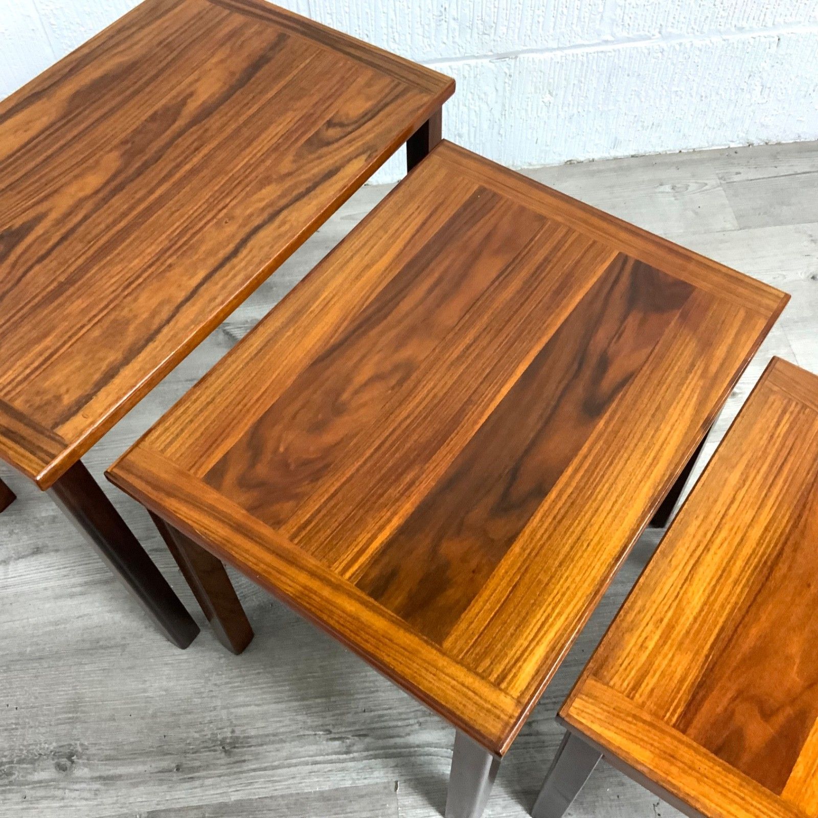 Danish Rosewood Nest Of Tables By Trioh Denmark 1970s Midcentury Modern photo vintage