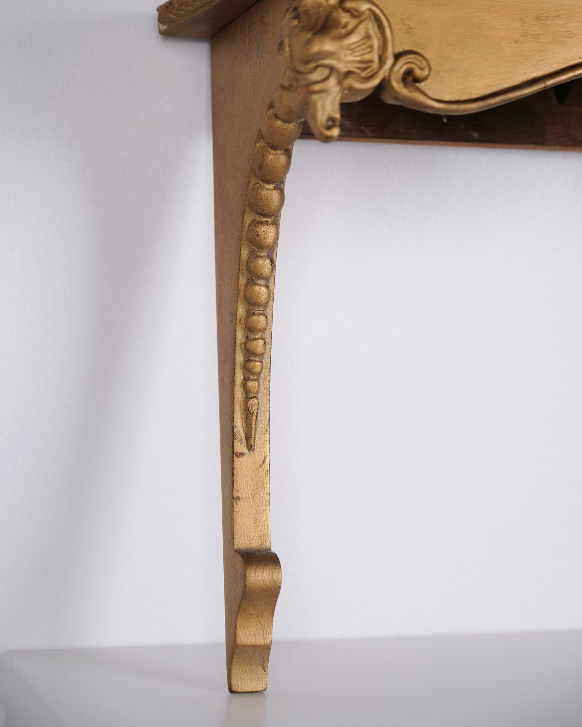 Wall Mounted Console Table In Gilded Wood With Carvings In Rococo Style From The 1920s photo Furniture