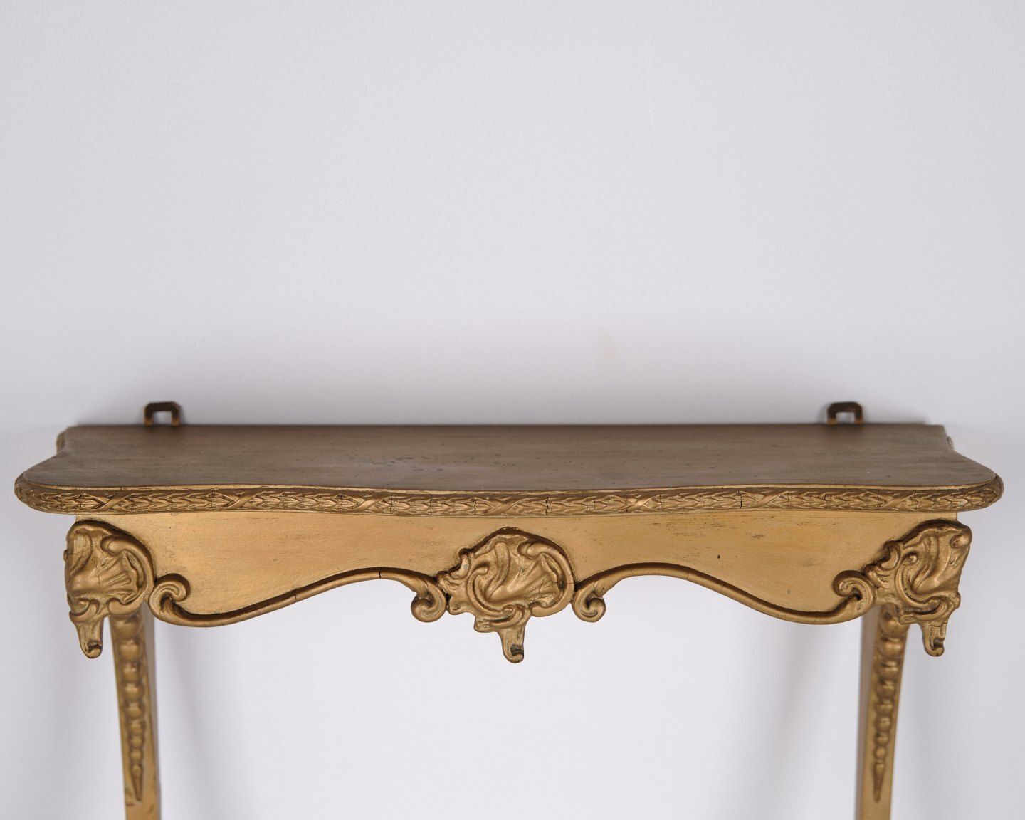 Wall Mounted Console Table In Gilded Wood With Carvings In Rococo Style From The 1920s photo 235.0