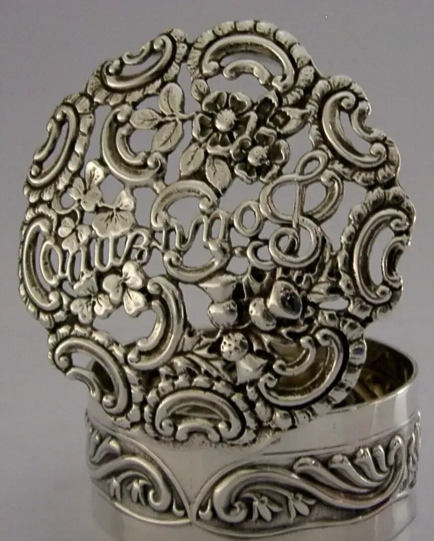 Rare 74g Sterling Silver Edward VII Royalty Pierced Box 1900 Antique photo Home Decor