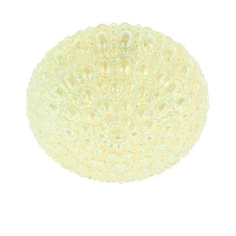 Mid-Century Amber Bubbelglas Plafondlamp van Helena Tynell voor Limburg, Duitsland, jaren 1960/1970