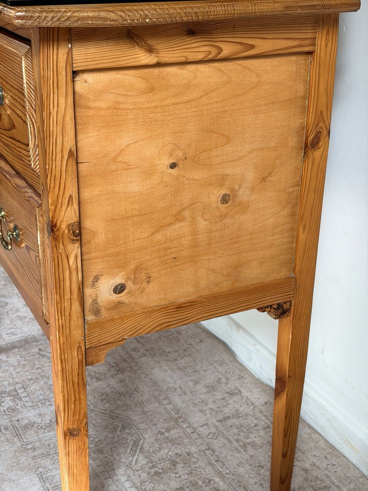 photo buy Antique Edwardian Pine Dressing Chest Table Vanity Swing Mirror 2 Drawers Glass