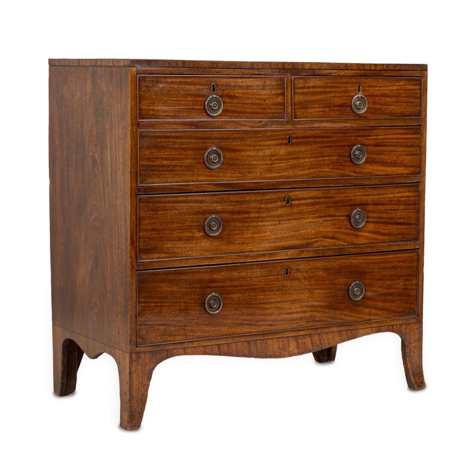 Late George III / Regency Inlaid Mahogany Caddy Top Chest Of Drawers C.1800–1820 photo for sale