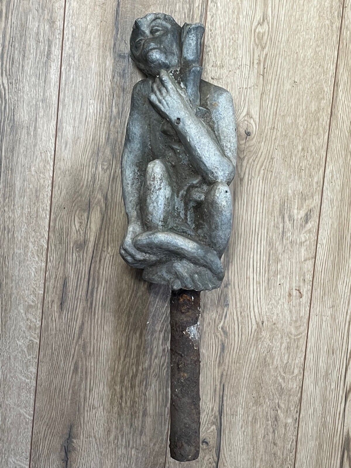 Victorian Lead Thinking Garden Monkey Sculpture In The Manner Of J. W. Singer & Sons C1900 photo furniture
