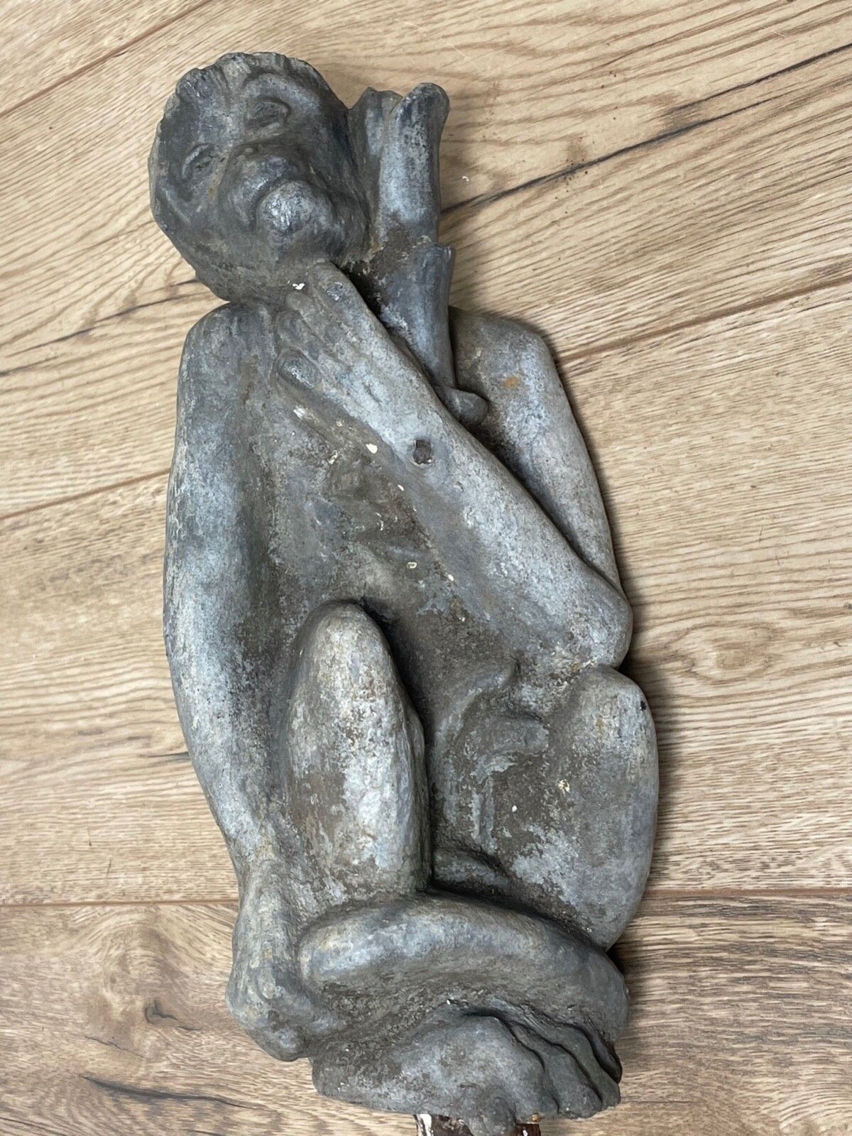 photo furniture Victorian Lead Thinking Garden Monkey Sculpture In The Manner Of J. W. Singer & Sons C1900