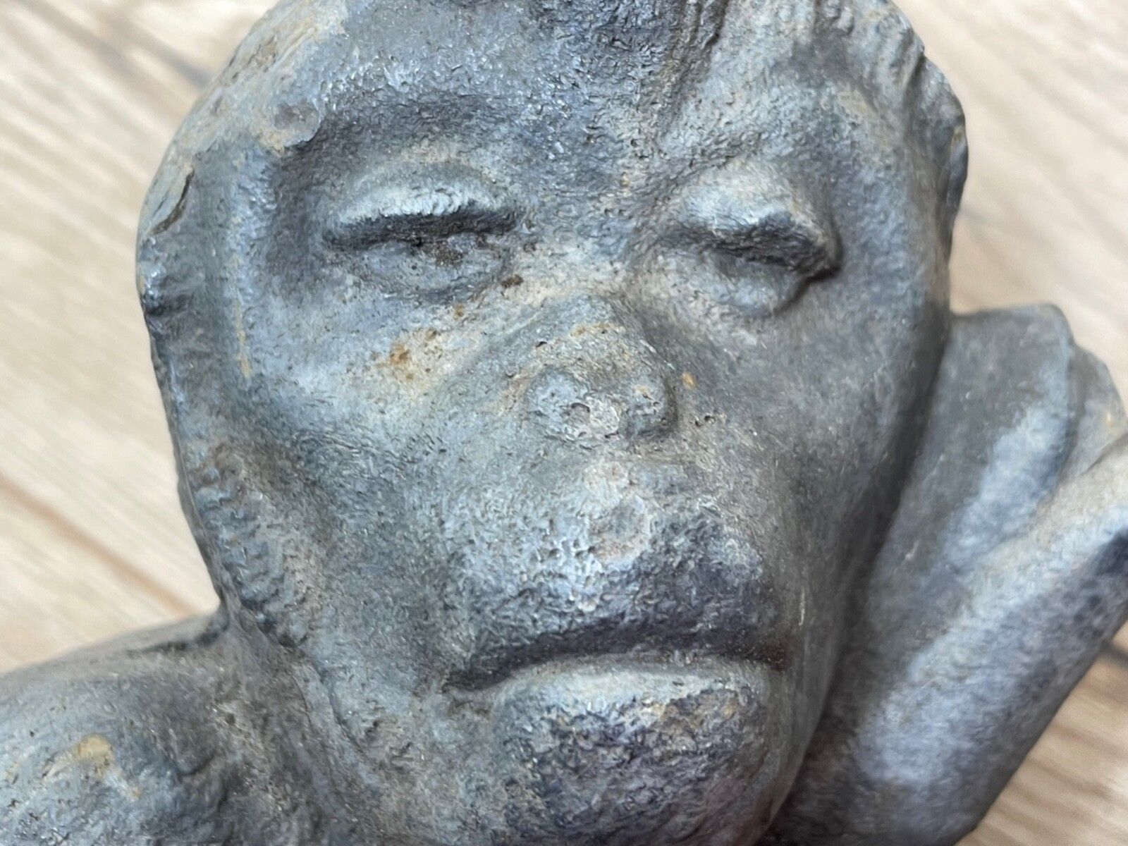 3000.0 Victorian Lead Thinking Garden Monkey Sculpture In The Manner Of J. W. Singer & Sons C1900 photo