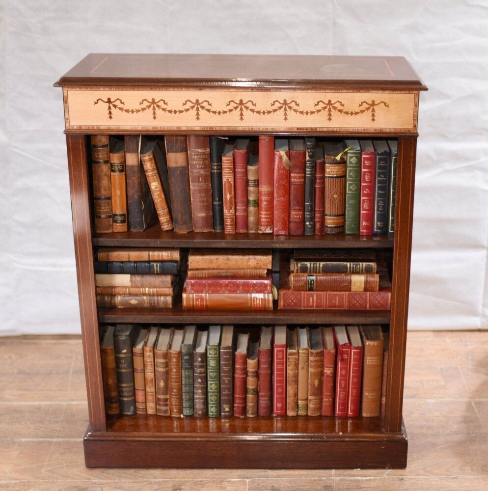 Pair Regency Bookcases   Mahogany Open Front Sheraton Inlay Bespoke photo for sale