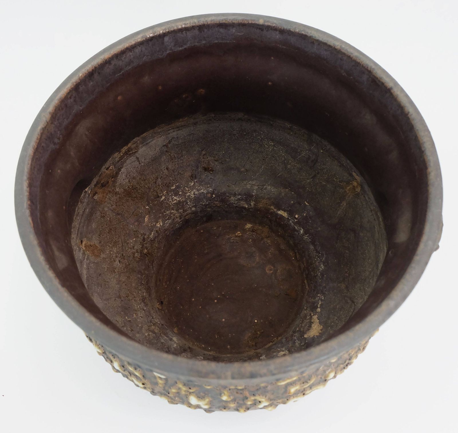 Cache-pot sur pied Jopeko, céramique Fat Lava avec socle, années 1970 photo vintage