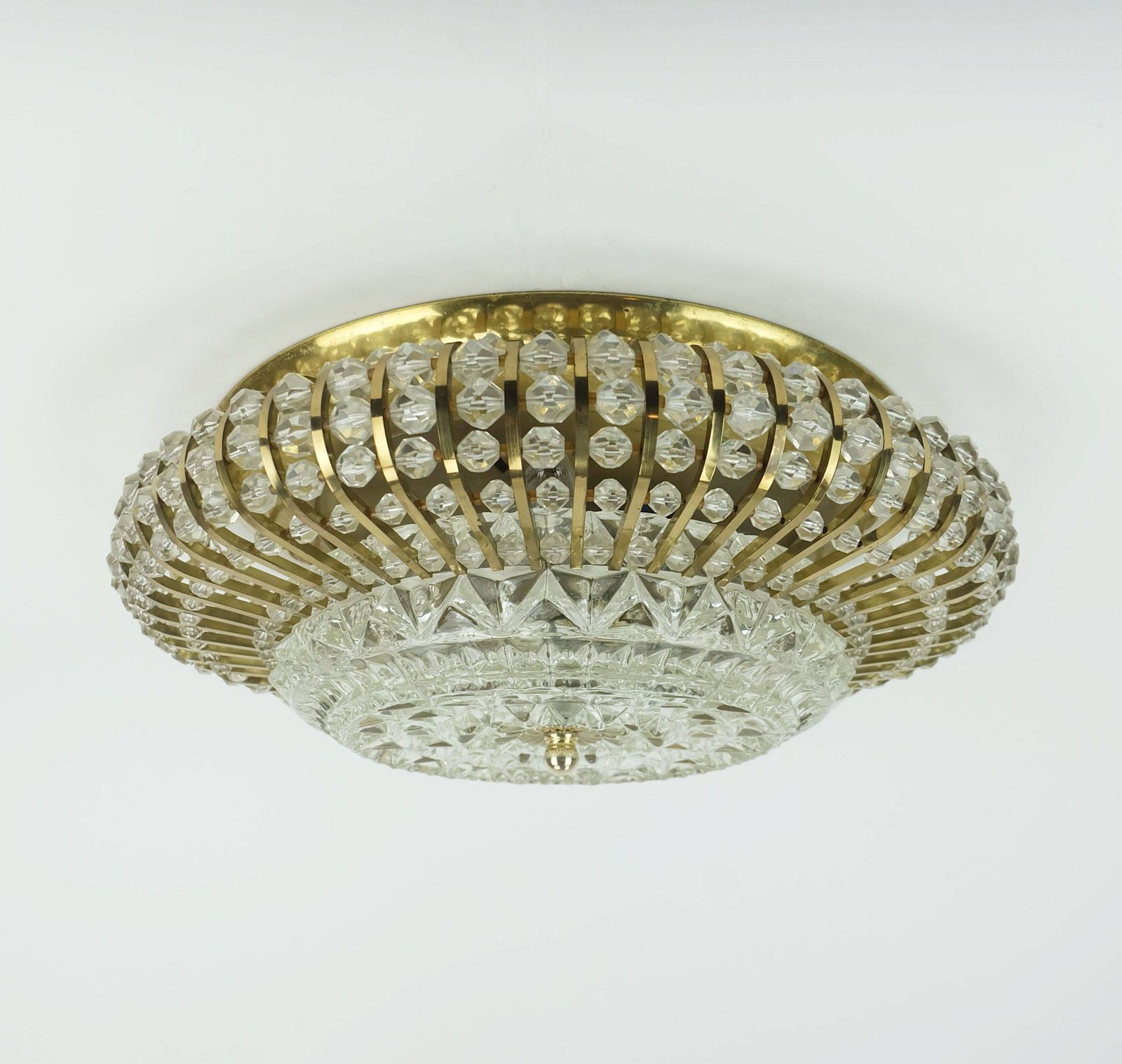 photo buy Glamoureuze plafondlamp uit de jaren 1960, messing en glas