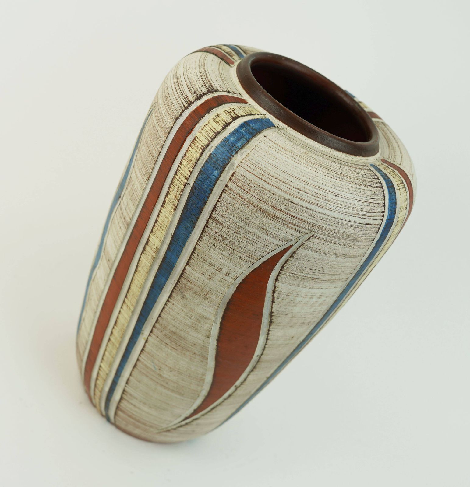 West-Duits Mid-Century vaas, Sawa Keramik, jaren 1950, sgraffitodecoratie, model 300/30 photo for sale