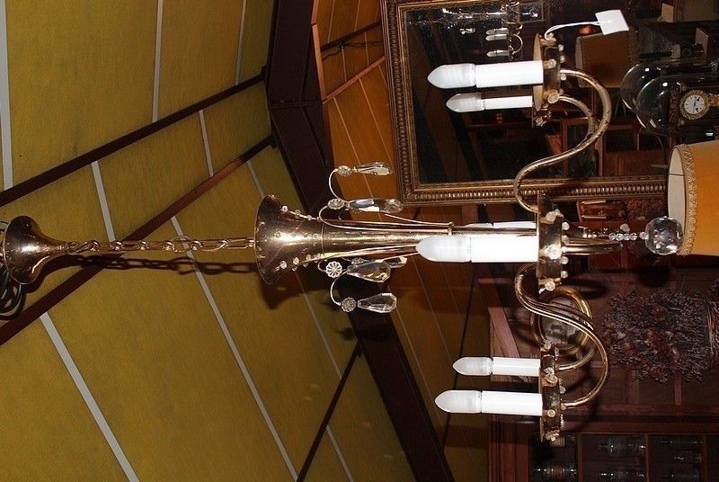 Golden Metal Chandelier Years 50/60 photo furniture
