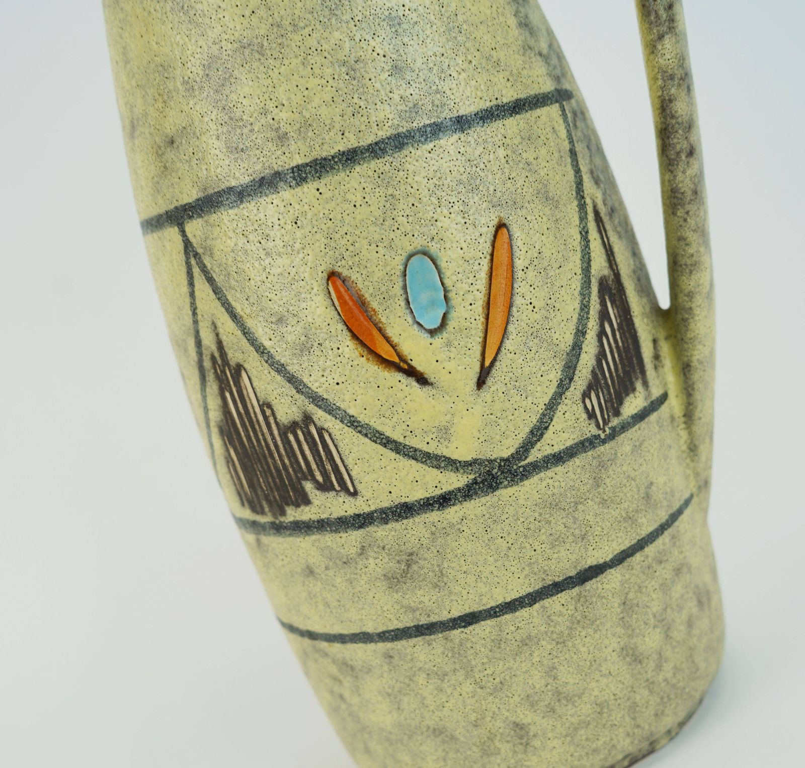 Scheurich vaas, Mid-Century, ruwe glazuur, abstracte decoratie, model 273-38 photo Woonaccessoires
