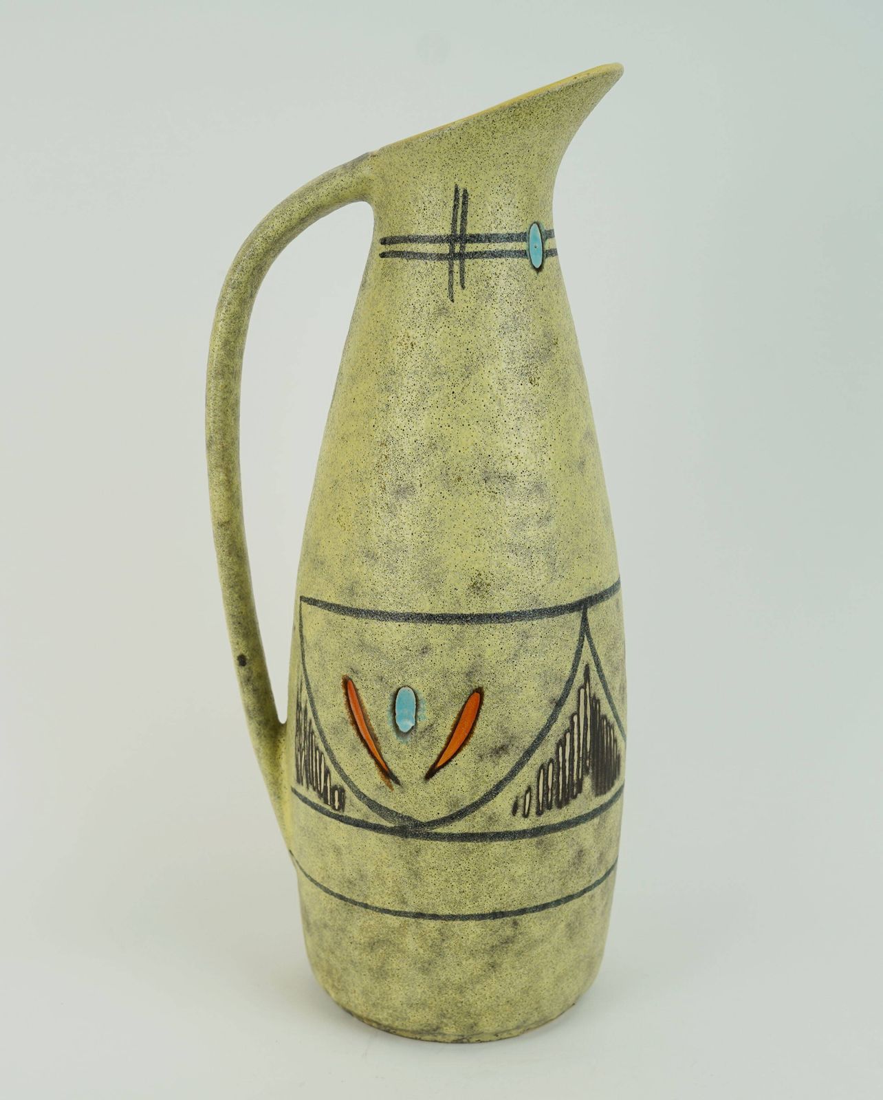Scheurich Vase, Mid Century, Rough Glaze, Abstract Decoration, Model 273 38 photo 134.0