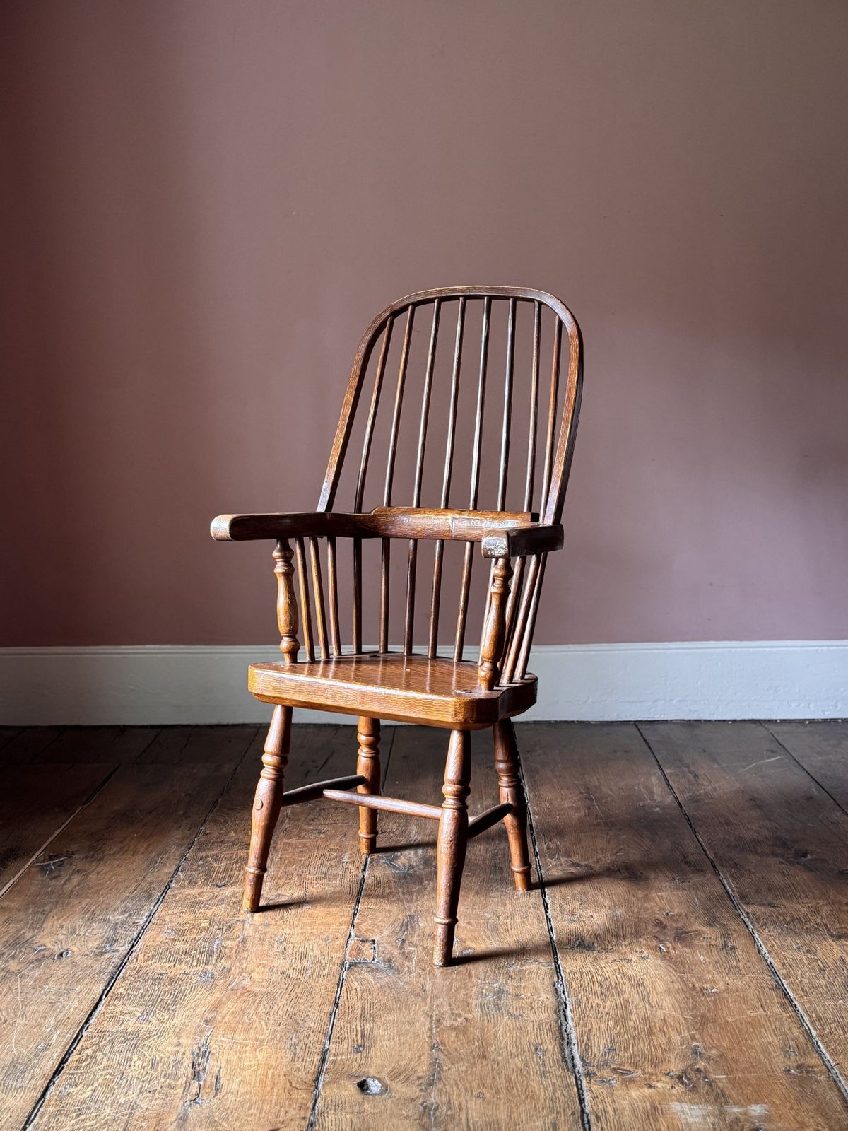19th Century Welsh Stick Chair With Original Scumble Paint Finish
