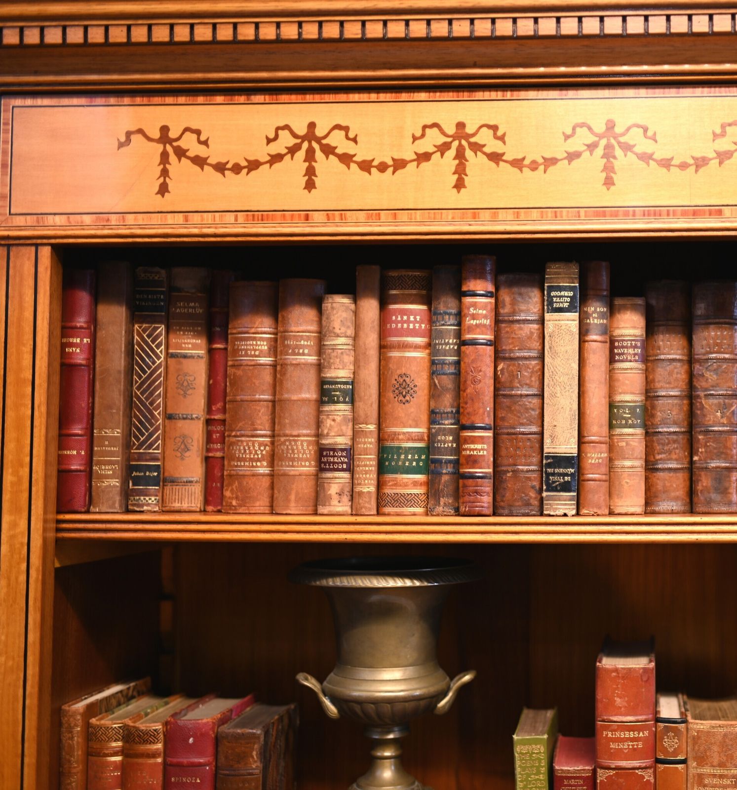 Pair Regency Bookcases   Open Sheraton Satinwood 7 Ft Bespoke photo vinterior
