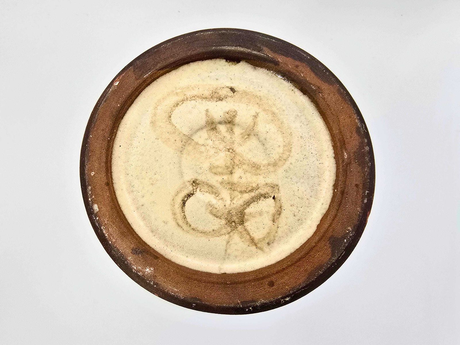Mid Century French Roller Vase Gustave Reynaud For Le Mûrier Vallauris Studio Pottery   Floral Abstract photo vinterior