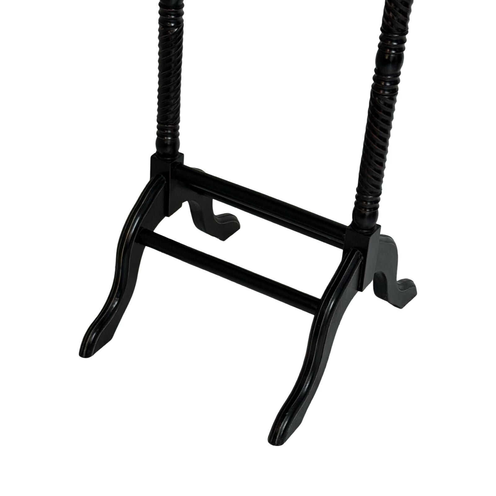 Dressboy / Valet Stand   Made In England   Two Drawers And Twisted Wooden Frame   Colonial Style   Black photo 321.0
