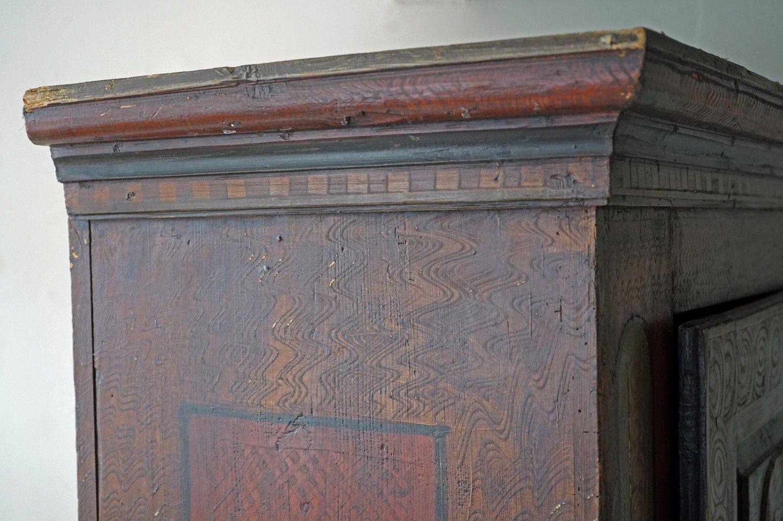 photo buy 19th C. Painted Folk Art Bridal Cupboard, 1816