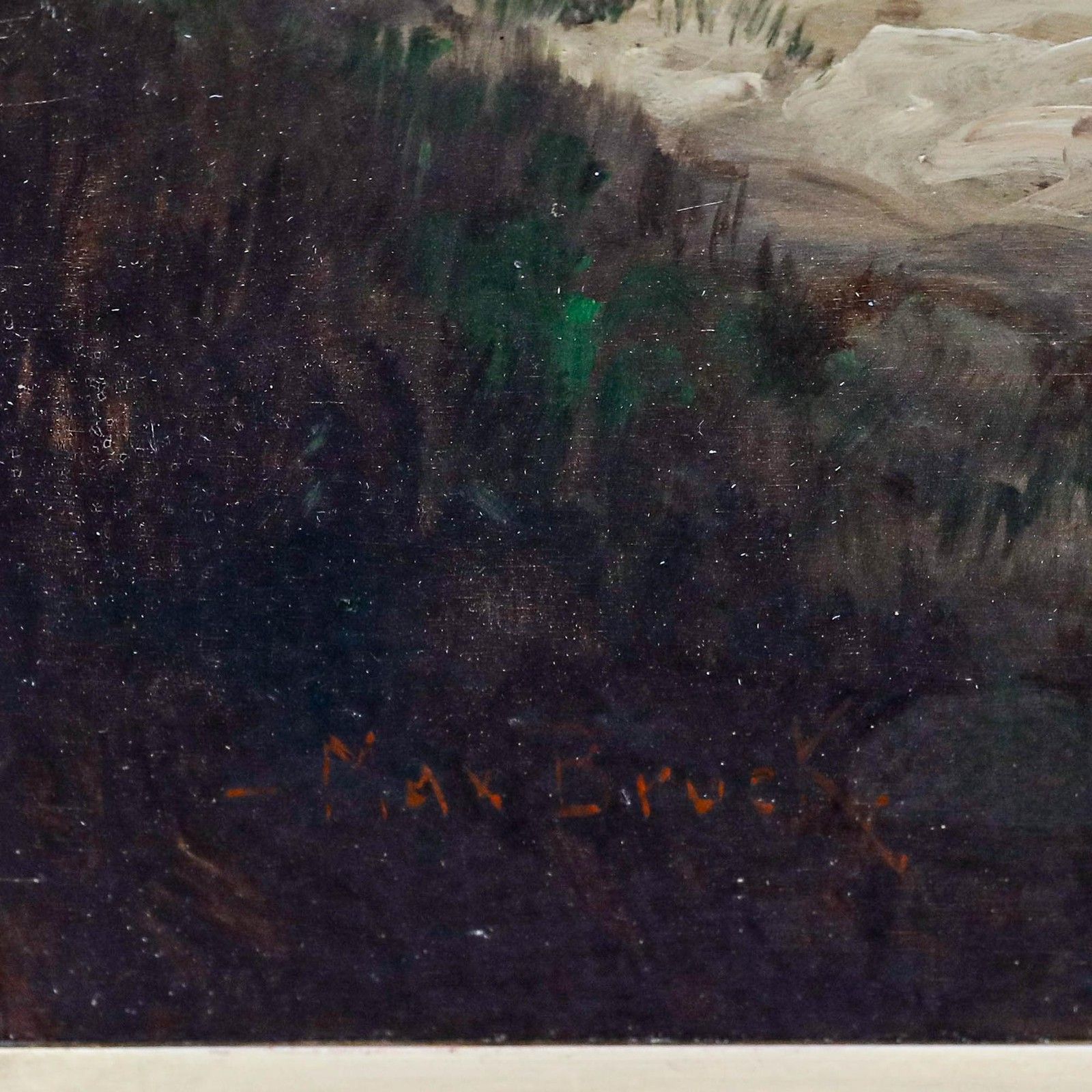 photo furniture Max Bruck After Adolf Lüben Framed 20th Century Oil, Calling For Supper