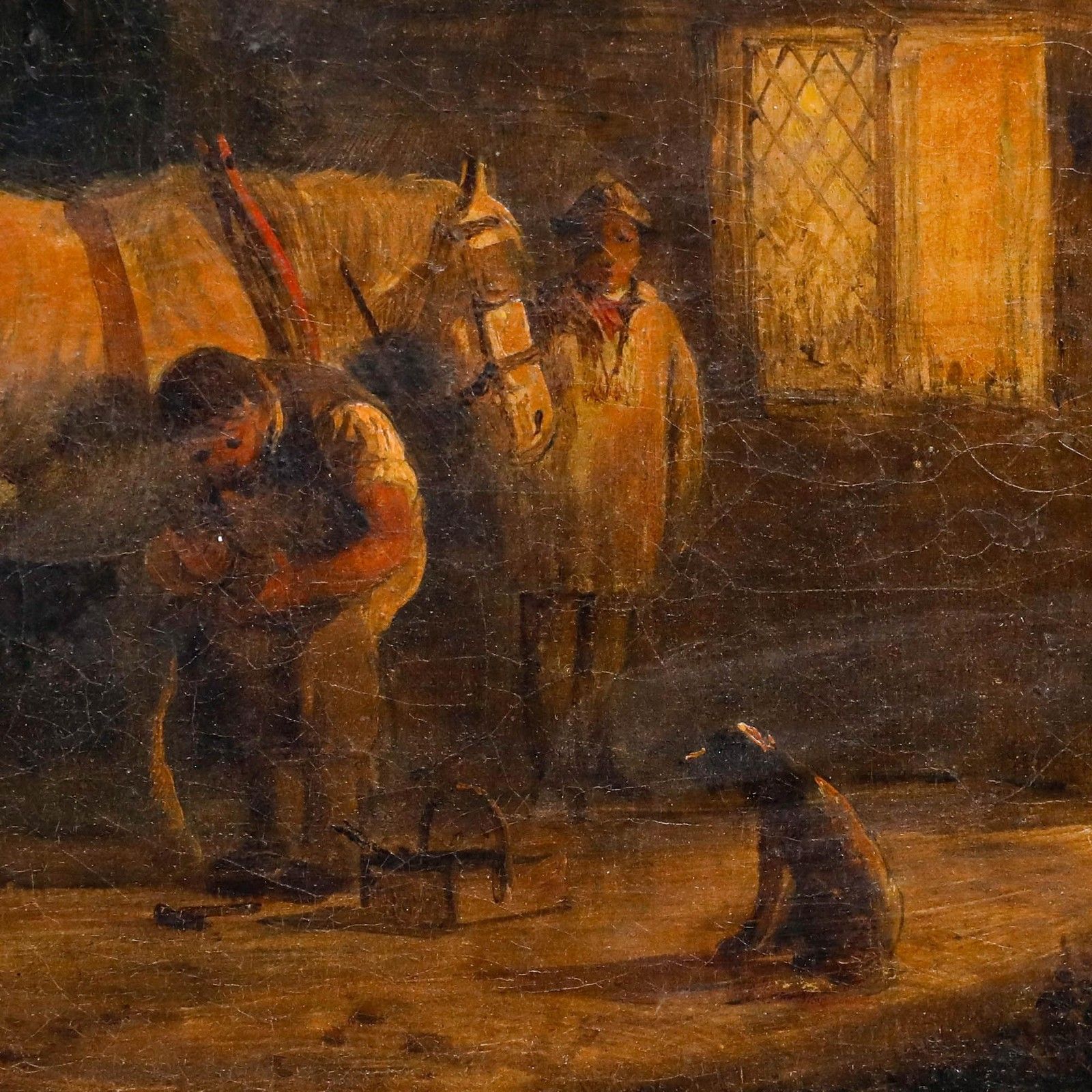 Attrib. George Shalders (1826 1873) Mid 19th Century Oil, The Smithy photo 550.0