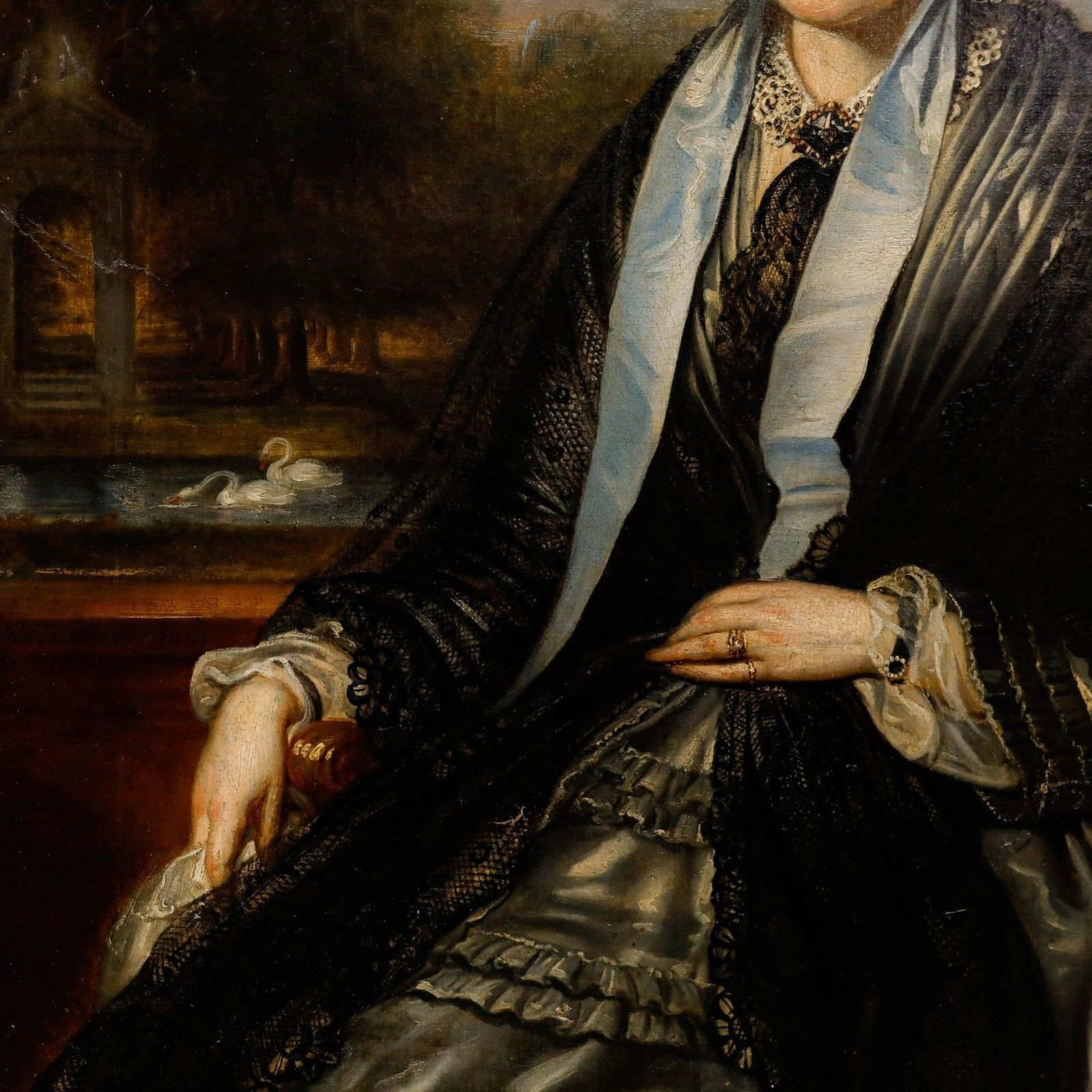 Adrien Wulffaert (1804 1873) Framed Mid 20th Century Oil, Lady In Mourning photo Art