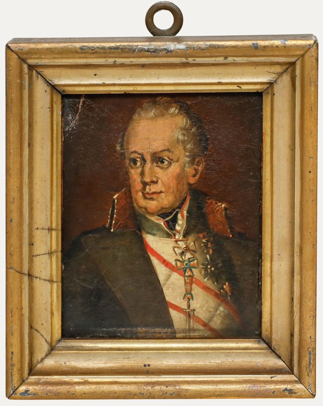 German School Miniature 19th Century Oil, Joseph Radetzky Von Radetz