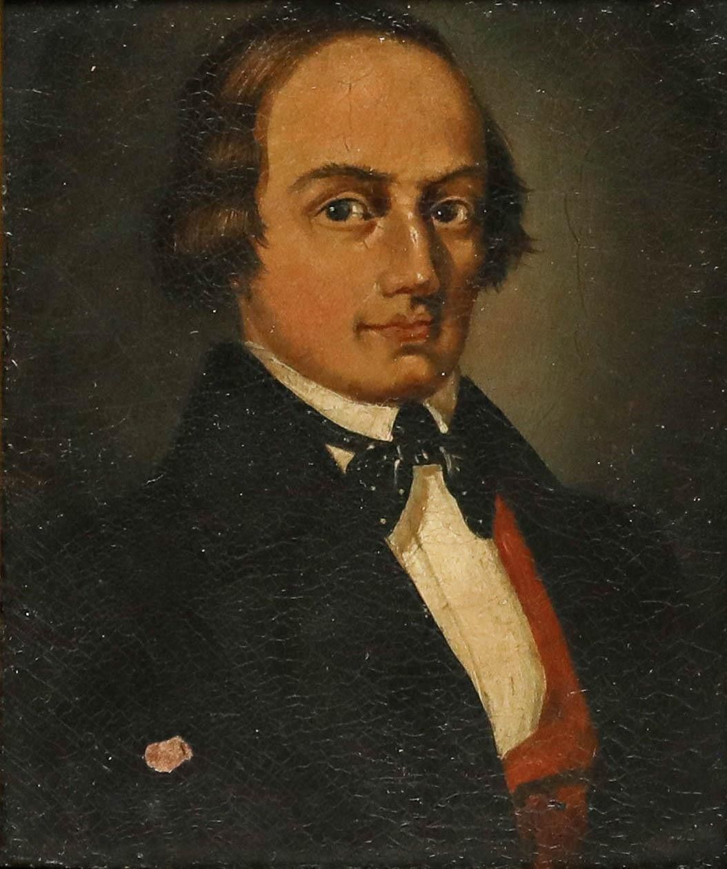 German School Miniature 19th Century Oil, Isambard Kingdom Brunel photo furniture